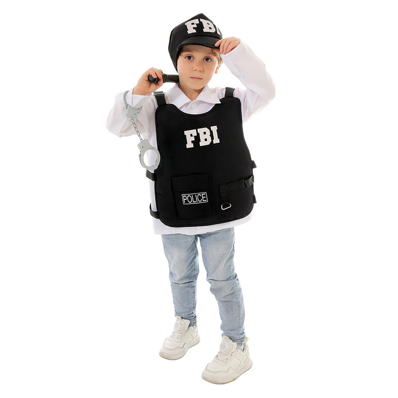 Children‘s police FBI Cosplay Costume Outfits Halloween Carnival Suit