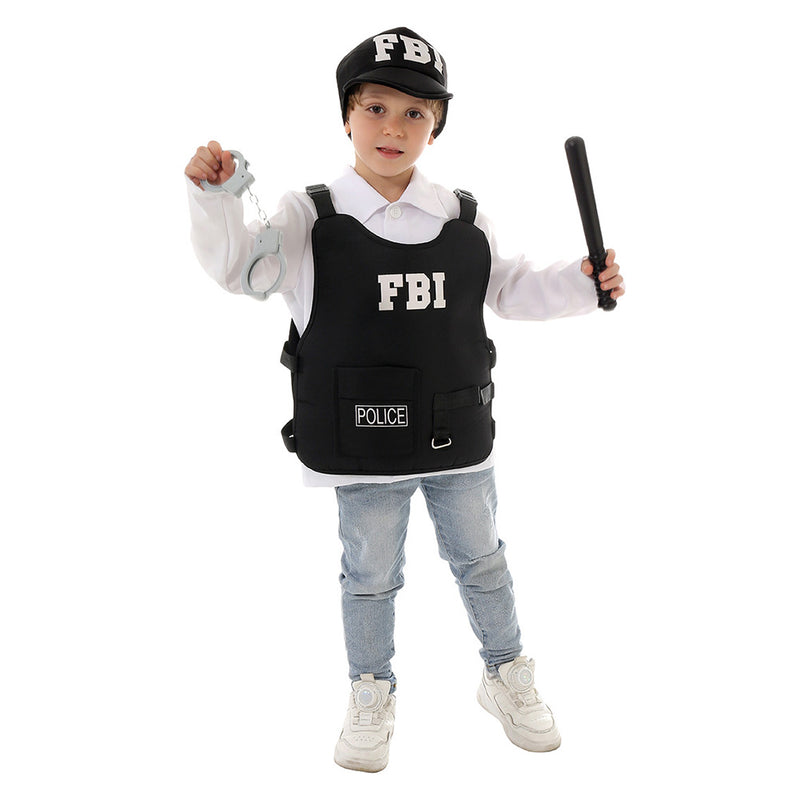 Children‘s police FBI Cosplay Costume Outfits Halloween Carnival Suit