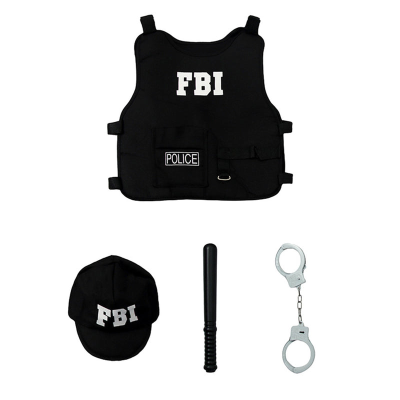 Children‘s police FBI Cosplay Costume Outfits Halloween Carnival Suit