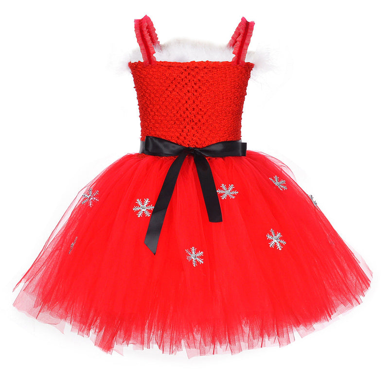 Christmas Cosplay Costume Kids Girls Tutu Dress Outfits Halloween Carnival Suit