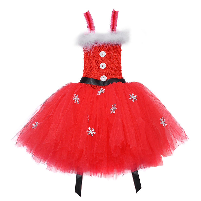 Christmas Cosplay Costume Kids Girls Tutu Dress Outfits Halloween Carnival Suit