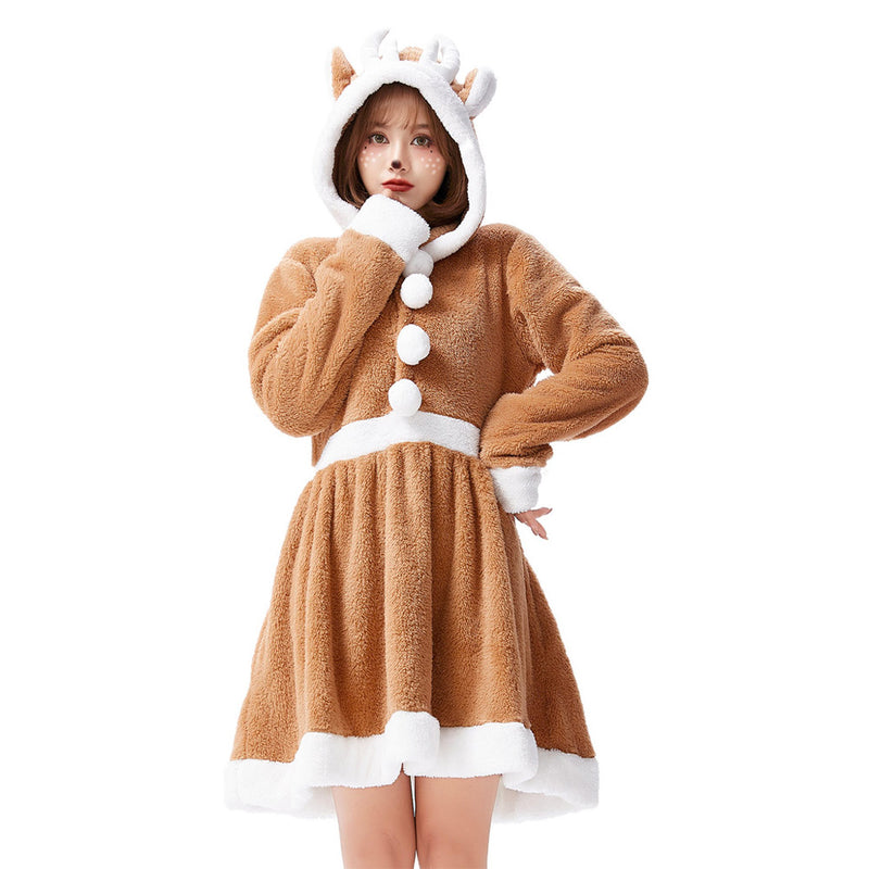 Christmas Dress Elk Cosplay Costume Halloween Carnival Suit