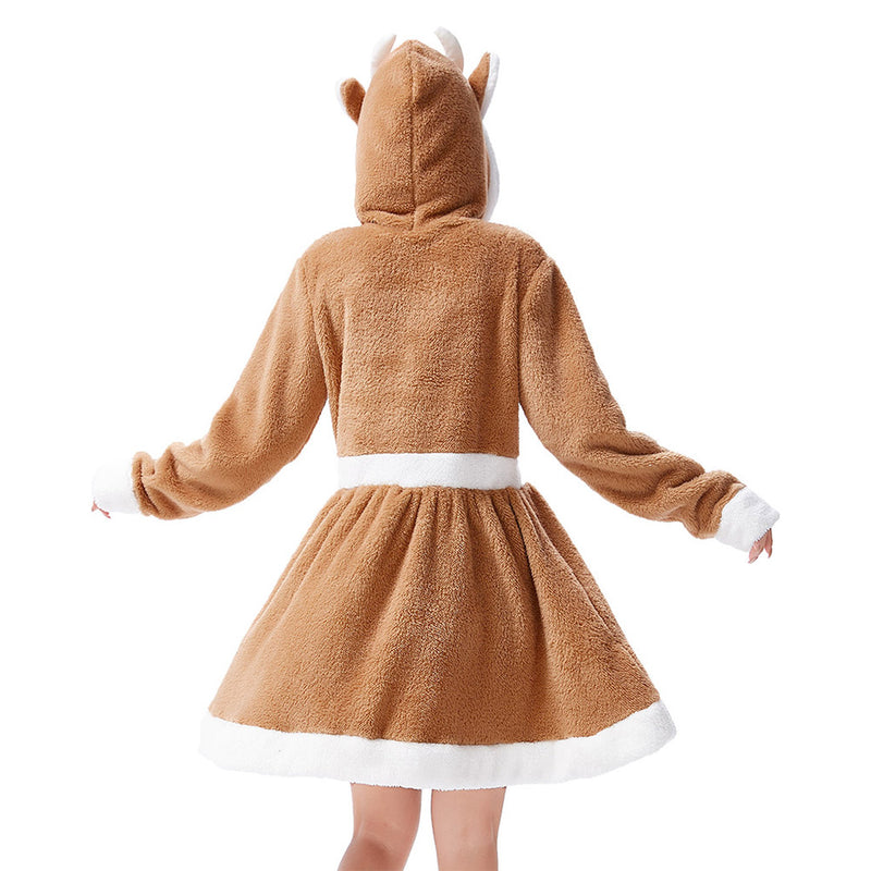 Christmas Dress Elk Cosplay Costume Halloween Carnival Suit