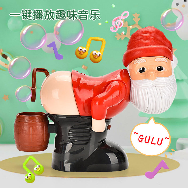 Christmas Electric Funny Santa Claus Shakes Hips Blows Bubbles with Lights Playing Water Bubble Machine Toy Children Accessories