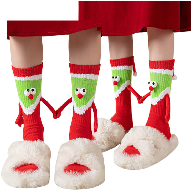 Christmas holding socks red medium tube socks