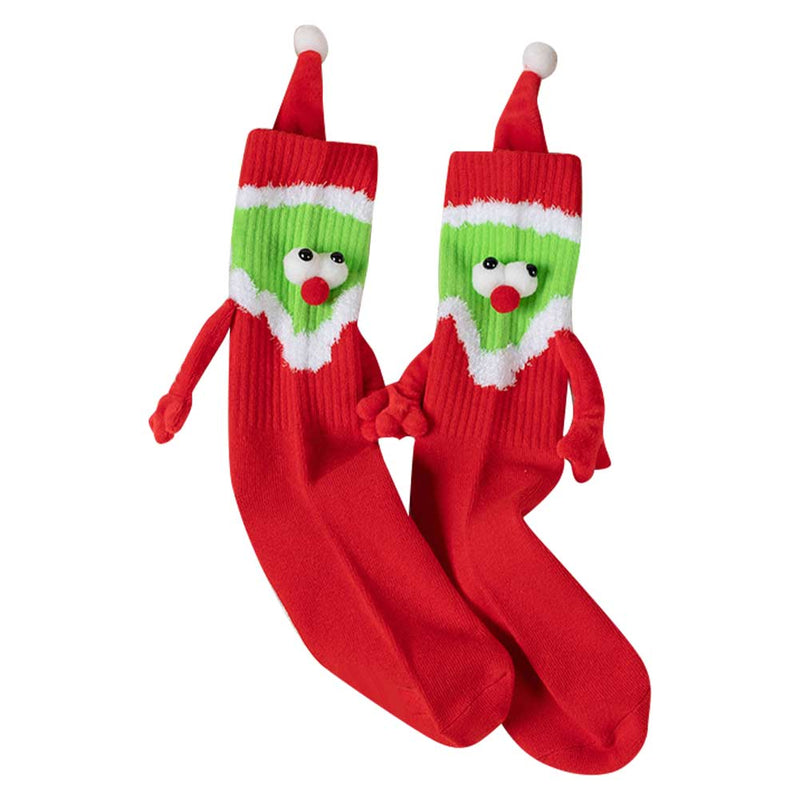 Christmas holding socks red medium tube socks