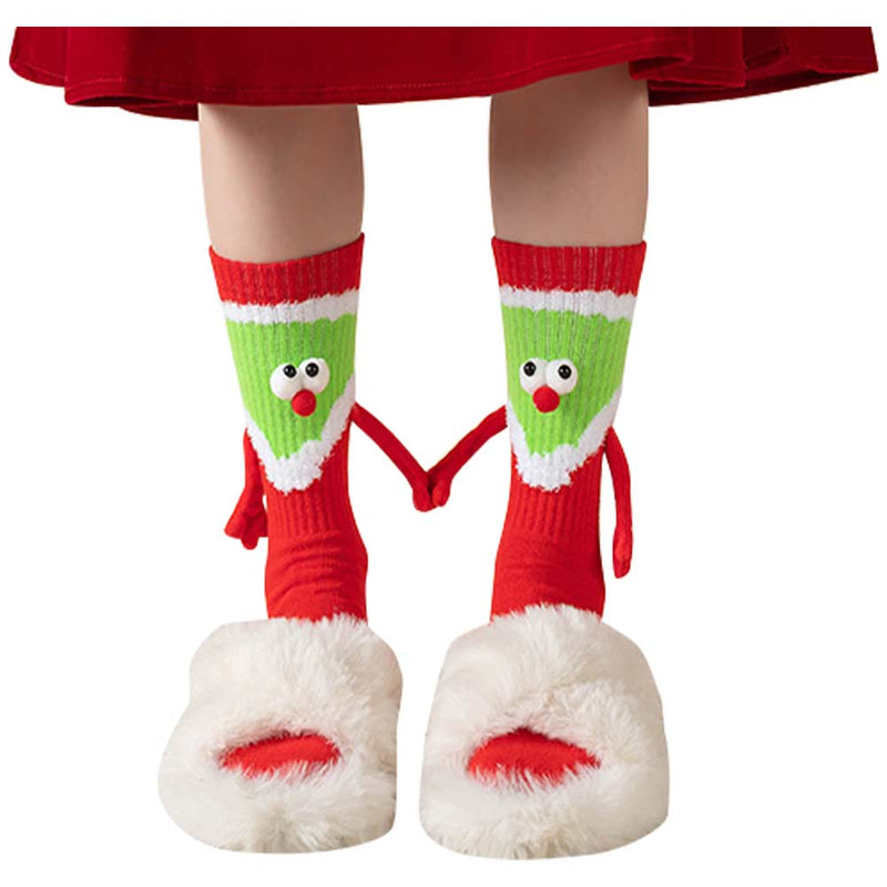 Christmas holding socks red medium tube socks