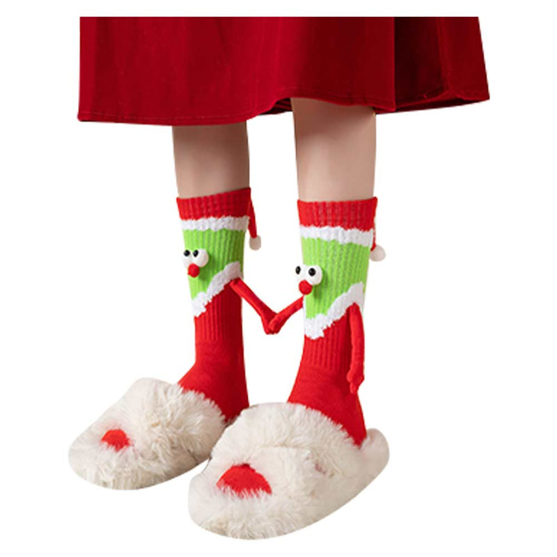 Christmas holding socks red medium tube socks