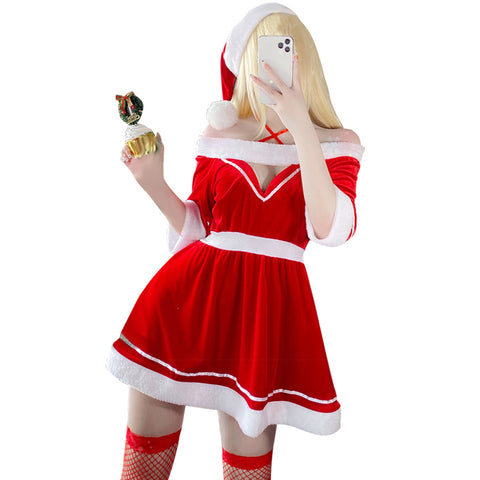 Christmas Sexy Women Mrs Claus Santa Xmas Cosplay Fancy Dress Costumes Babydoll