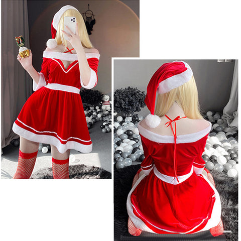 Christmas Sexy Women Mrs Claus Santa Xmas Cosplay Fancy Dress Costumes Babydoll