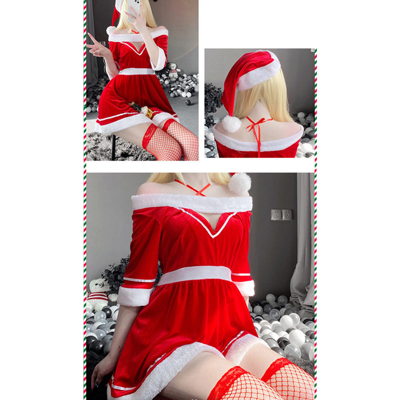 Christmas Sexy Women Mrs Claus Santa Xmas Cosplay Fancy Dress Costumes Babydoll