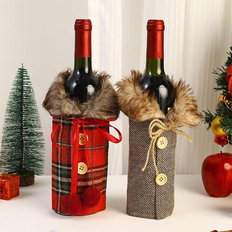 Christmas wine bottle cover