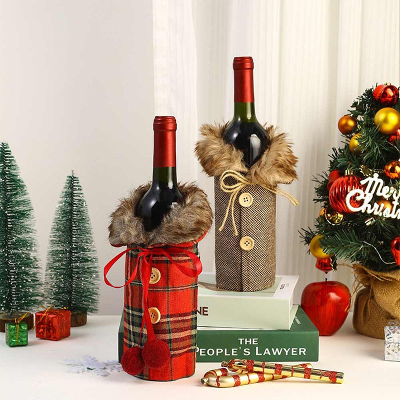 Christmas wine bottle cover