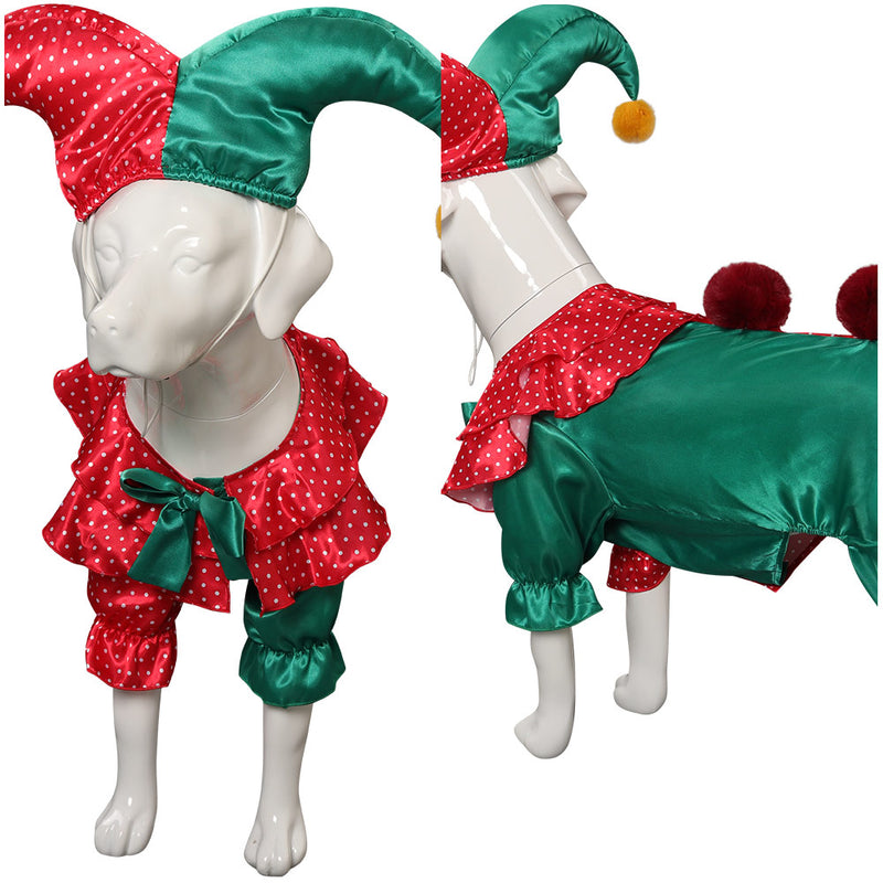 clown Pet dog halloween costume Cosplay Costume Outfits Halloween Carnival Party Suit