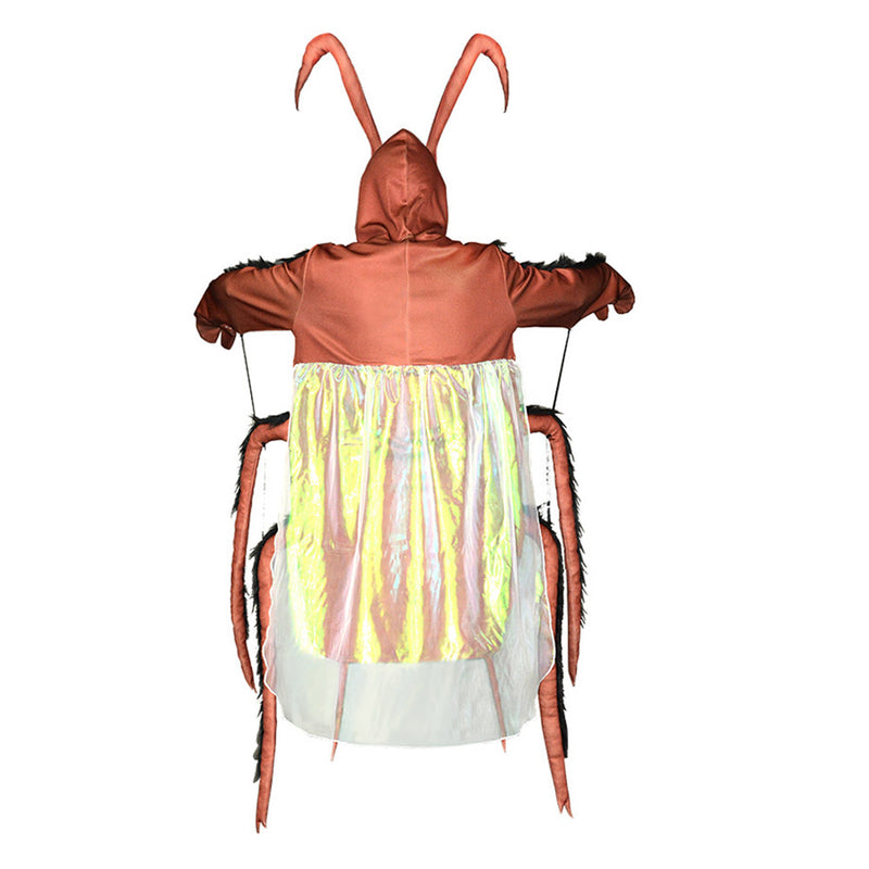 Cockroach Halloween Cosplay Costume Creepy Cockroach Role Play Funny Outfits Prank Party Masquerade Suit for Adult (Cockroach Costume, Adult)