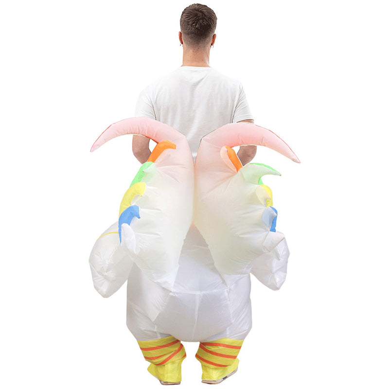 Colorful Rooster Cosplay Inflatable Costume Women Full Body Blow Up Clothes Fancy Dress Halloween Party Disguise Suit