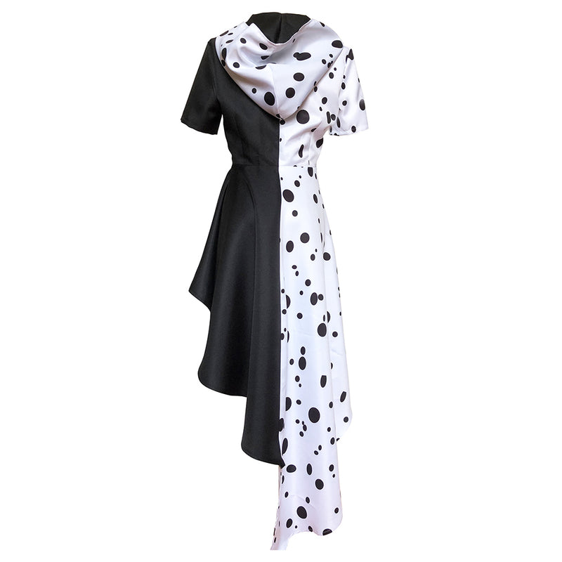 Cosplay Costume Dress for Girls Halloween Carnival Party Cosplay Dress Up Black Spot Costumes (Dress, XS(for height 45-47 inches))