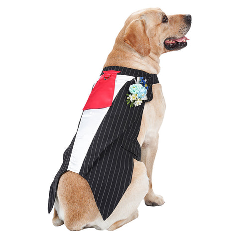 Cosplay Costume Outfits Halloween Carnival Party Suit Stripe Pet Tuxedo Tie