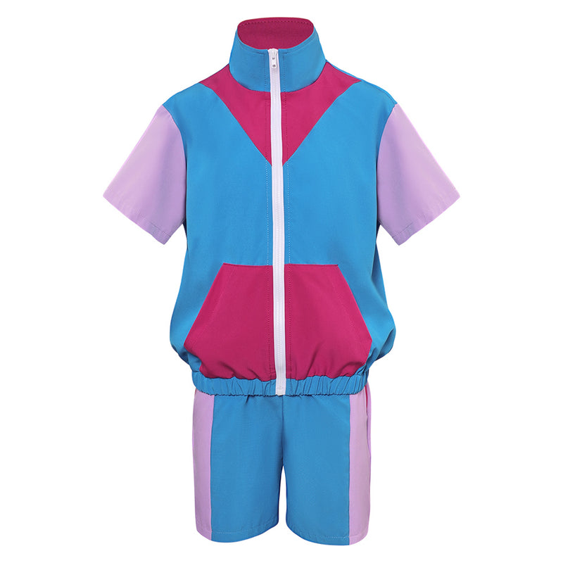 Cosplay Costume Outfits Halloween Carnival Suit 80s Tracksuit Kids Hip Hop Costume Short sleeved sportswear