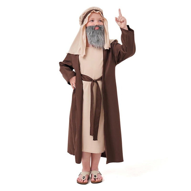 Cosplay Costume Outfits Halloween Carnival Suit Arab Brown Grandpa