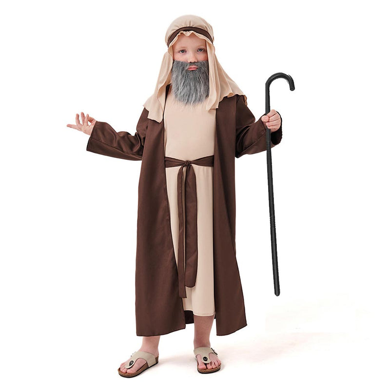 Cosplay Costume Outfits Halloween Carnival Suit Arab Brown Grandpa