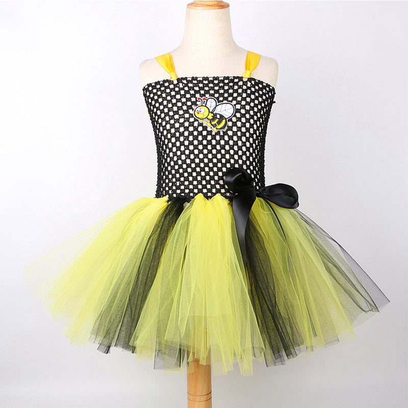 Cosplay Costume Outfits Halloween Carnival Suit Bee Wing Set Girl‘s Mesh TUTU Skirt