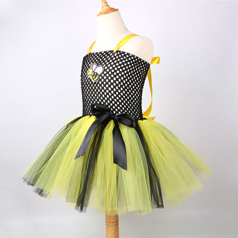 Cosplay Costume Outfits Halloween Carnival Suit Bee Wing Set Girl‘s Mesh TUTU Skirt