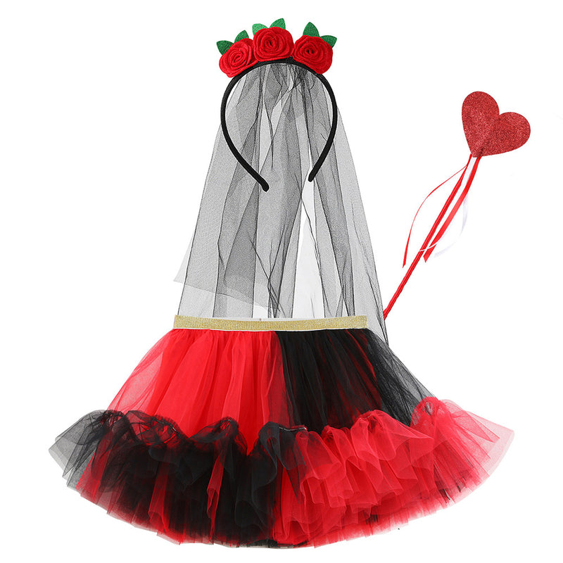 Cosplay Costume Outfits Halloween Carnival Suit Bride‘s Hair Band Magic Stick Tutu Skirt Set