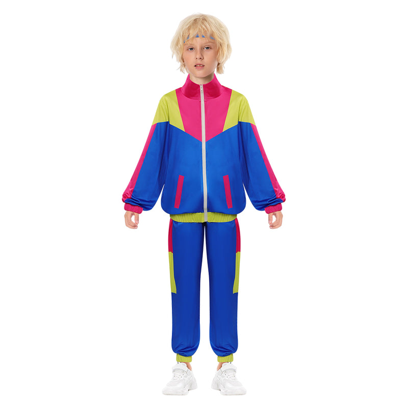 Cosplay Costume Outfits Halloween Carnival Suit children Retro tracksuit