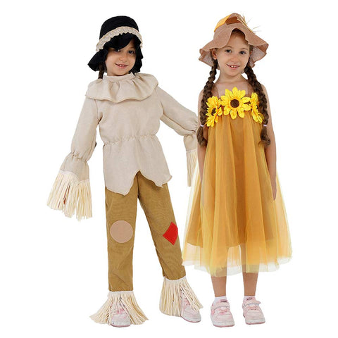 Cosplay Costume Outfits Halloween Carnival Suit Children‘s scarecrow puppet performance costume