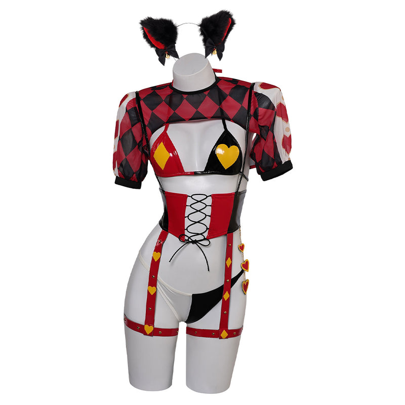 Cosplay Costume Outfits Halloween Carnival Suit Lingerie sexy Red and black squares Lingerie for Women