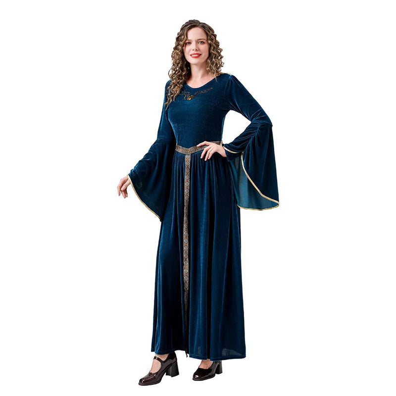 Cosplay Costume Outfits Halloween Carnival Suit Medieval Renaissance Flare Sleeved Long Dress