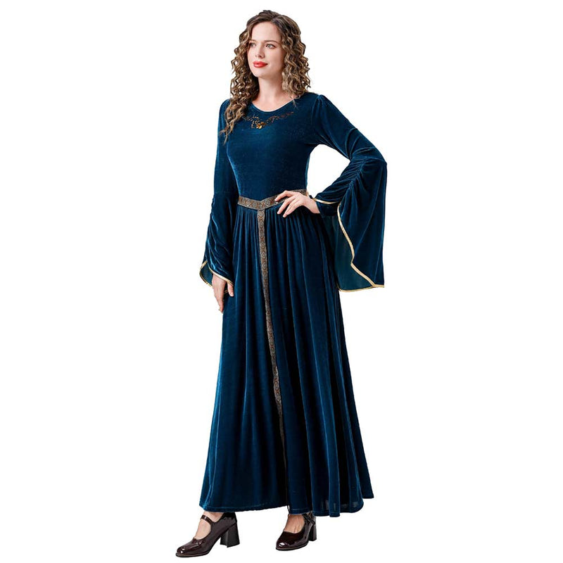 Cosplay Costume Outfits Halloween Carnival Suit Medieval Renaissance Flare Sleeved Long Dress