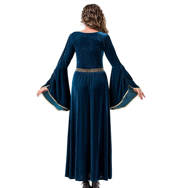 Cosplay Costume Outfits Halloween Carnival Suit Medieval Renaissance Flare Sleeved Long Dress