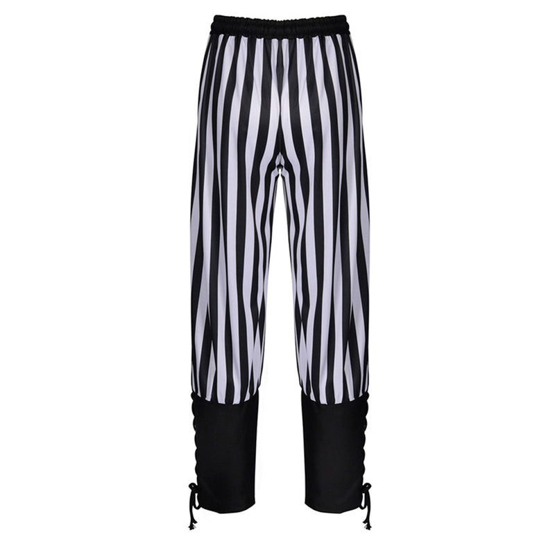 Cosplay Costume Outfits Halloween Carnival Suit Medieval Vintage Stripe Strap Pirate Pants