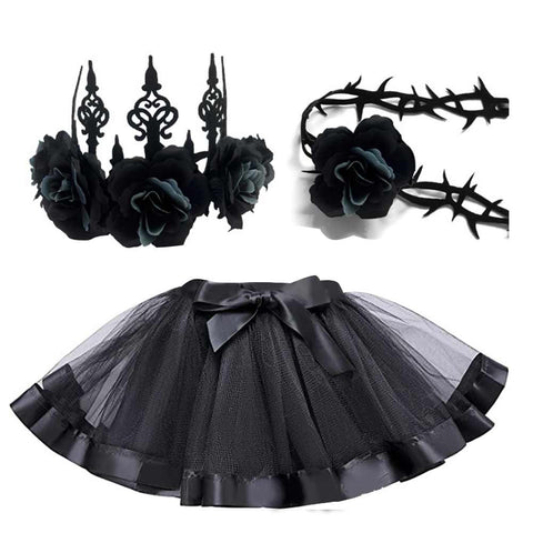 Cosplay Costume Outfits Halloween Carnival Suit Punk style rose crown necklace tutu princess