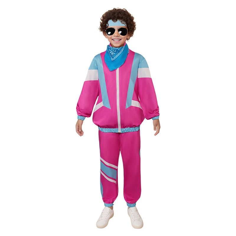 Cosplay Costume Outfits Halloween Carnival Suit Retro Dance Sportswear 80s Tracksuit Kids Hip Hop Costume