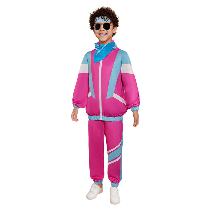 Cosplay Costume Outfits Halloween Carnival Suit Retro Dance Sportswear 80s Tracksuit Kids Hip Hop Costume