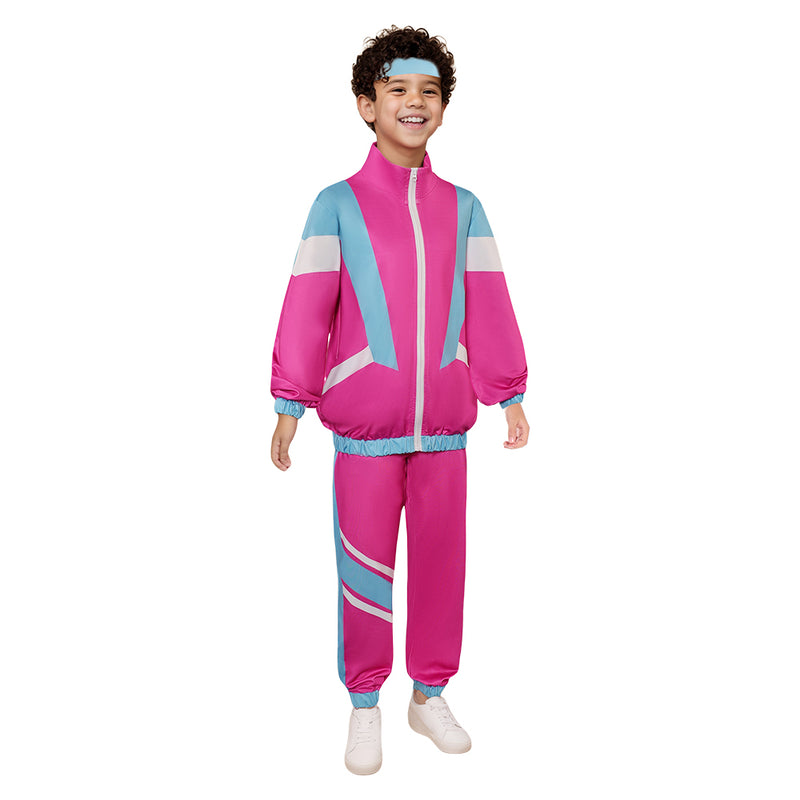 Cosplay Costume Outfits Halloween Carnival Suit Retro Dance Sportswear 80s Tracksuit Kids Hip Hop Costume