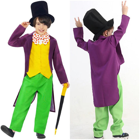 Cosplay Costume Outfits Halloween Carnival Suit Willy Wonka