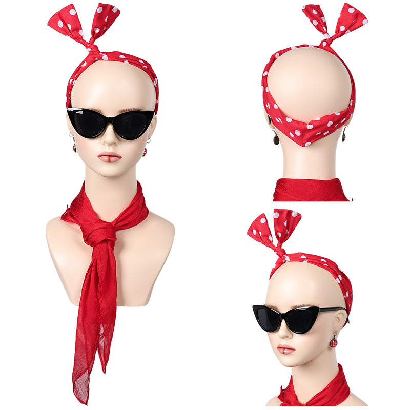 Cosplay Headband  Halloween Carnival Costume Accessories Red suit Accessory Grease eforpretty 1950's