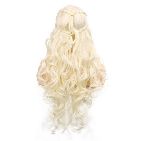 Cosplay Wig Heat Resistant Synthetic Hair Carnival Halloween Party Props   Golden long curly hair