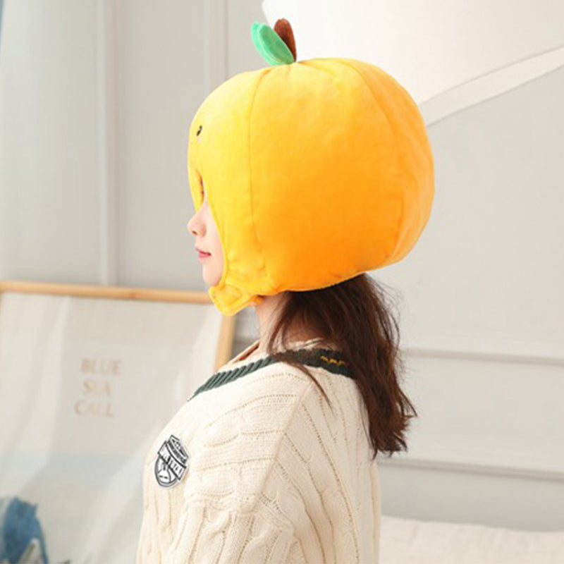 Cute Orange shape Hats Headgear Soft Fruit Design Funny Cartoon Costume Headgear for Gift Photography Prop