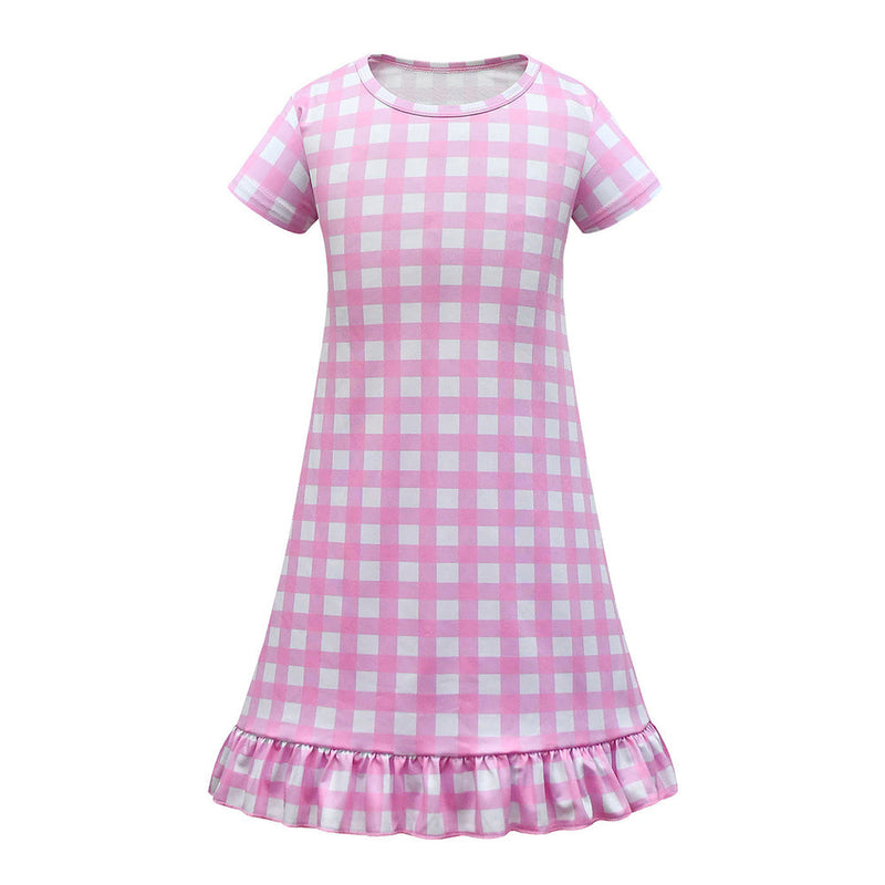 VeeGet 2023 Movie Kids Girls Pink Sleepwear Cosplay Costume Outfits Halloween Carnival Suit