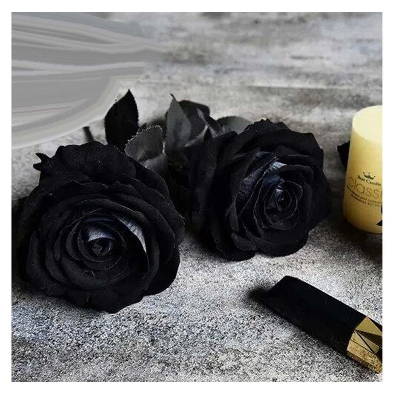 Dark Gothic black simulated rose bouquet