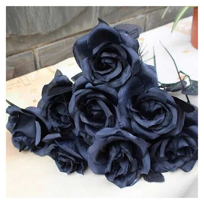 Dark Gothic black simulated rose bouquet