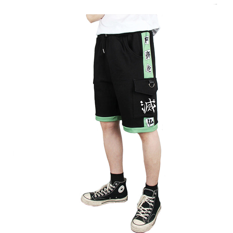 Demon Slayer  Himejima Gyoumei Cosplay Short Pants 3D Print Pocket Cargo Casual Loose Shorts