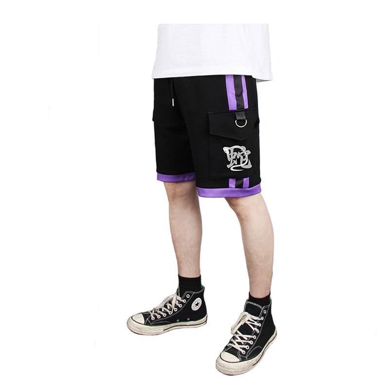 Demon Slayer Iguro Obanai Cosplay Short Pants 3D Print Pocket Cargo Casual Loose Shorts