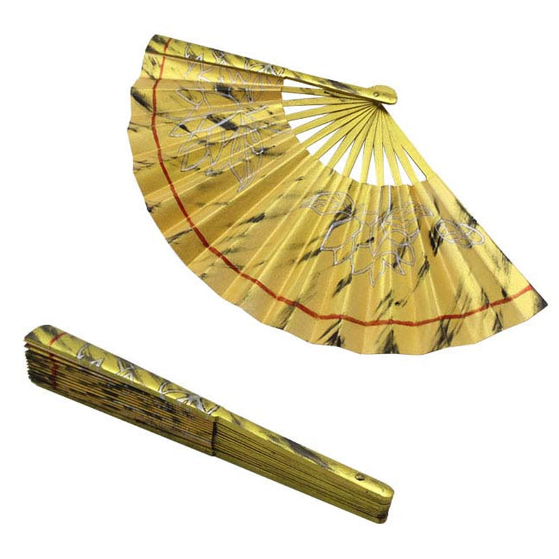 Demon Slayer Kimetsu no Yaiba Douma Cosplay Props Golden Lotus Plastic Folding Fans Halloween Prop