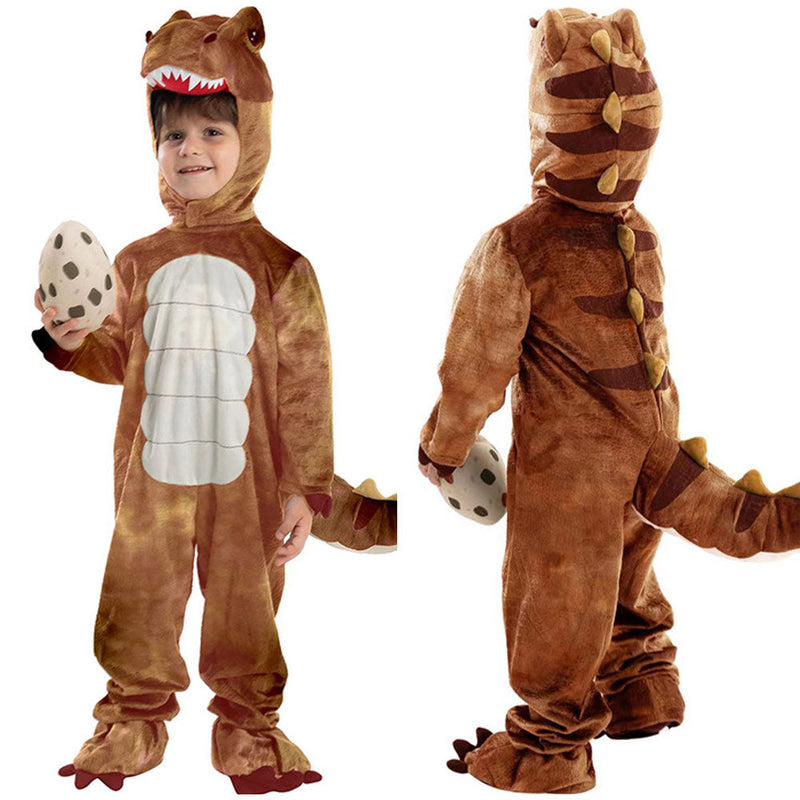 VeeGet Dinosaur Kids Tyrannosaurus Rex Halloween Cute Plush Jumpsuit Cosplay Costume